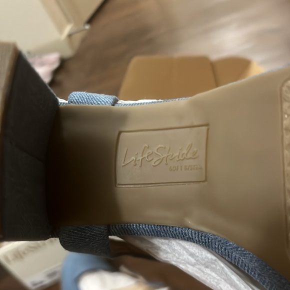 Lifestride Blue Denim Block Sandals Size 10 W - Picture 12 of 15